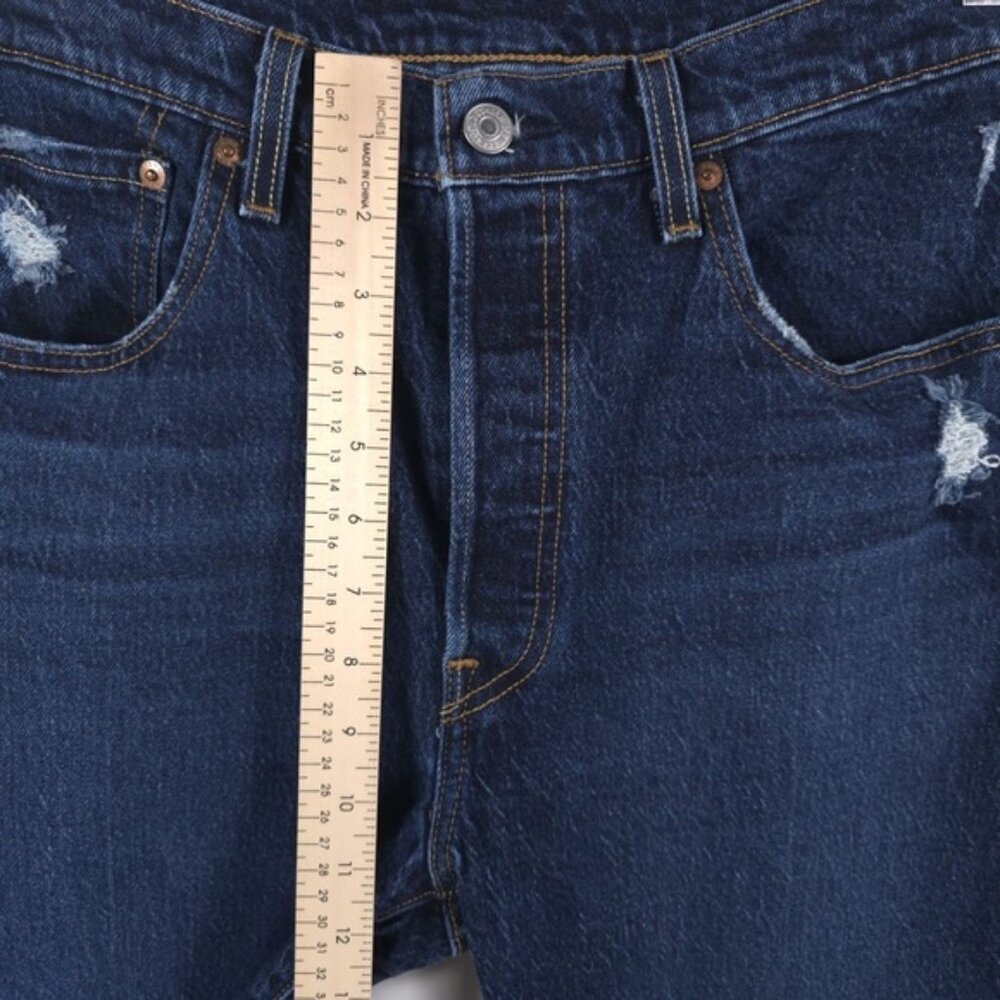 Levi’s 501 Button Fly Jeans Crop Semi Distressed 36200-0184 Size W31 L26 - Picture 4 of 13